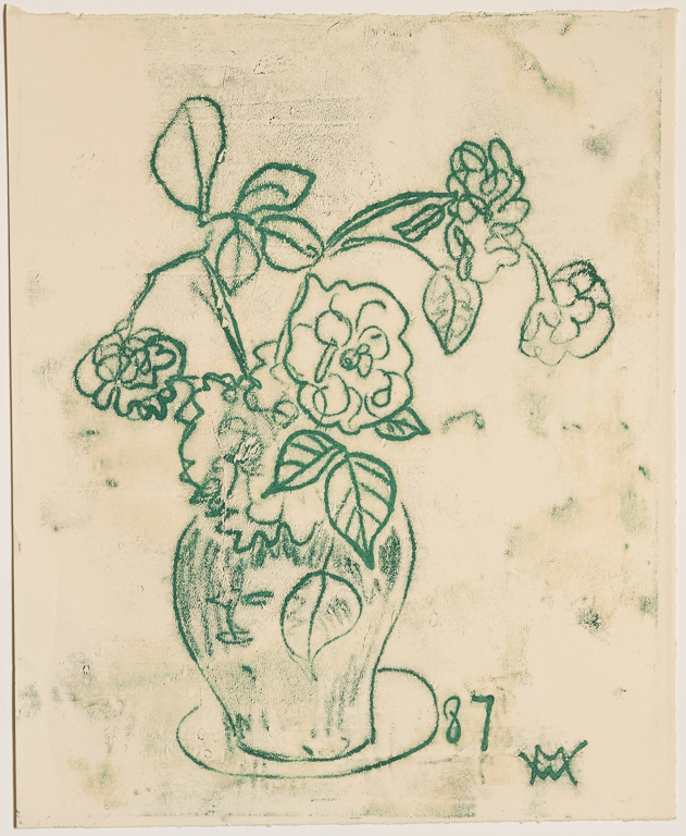 Flowers in Vase 1987print 10" x 8.5"