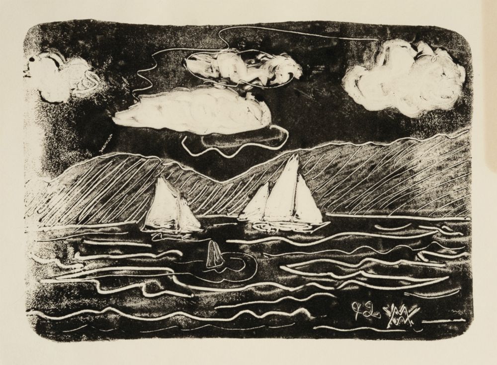 Sailboats, 1992print 5" x 7"paper 11" x 8.5"