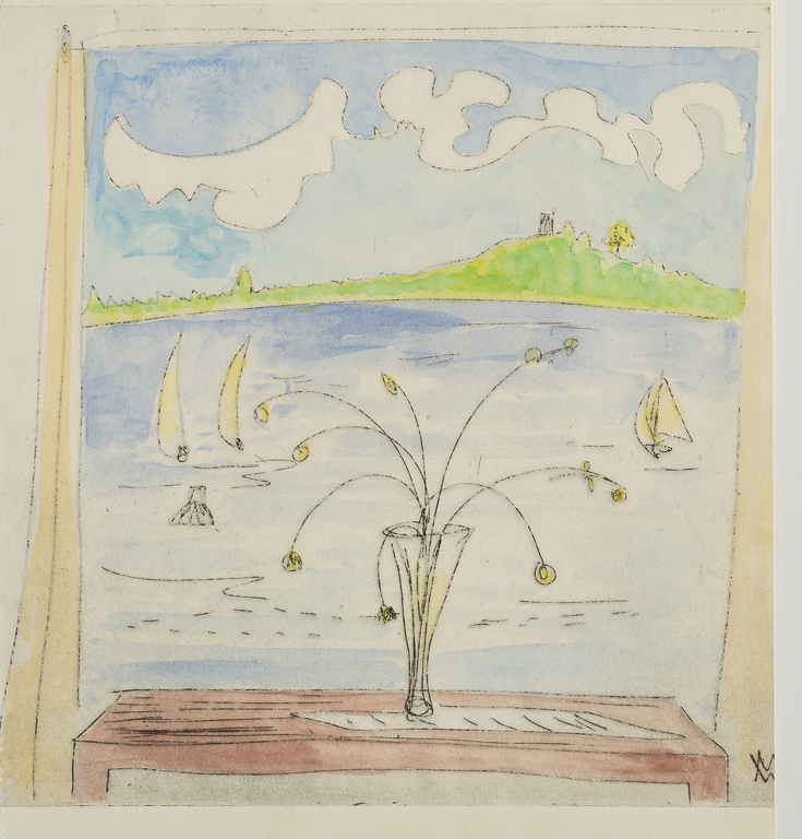 Vase and Sailboats, March 6, 1978print 8.75" x 8.5"paper 10" x 8.5"