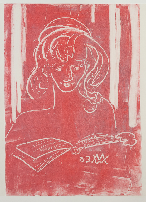 Woman Reading, 1983print 14" x 10"paper 14" x 11"