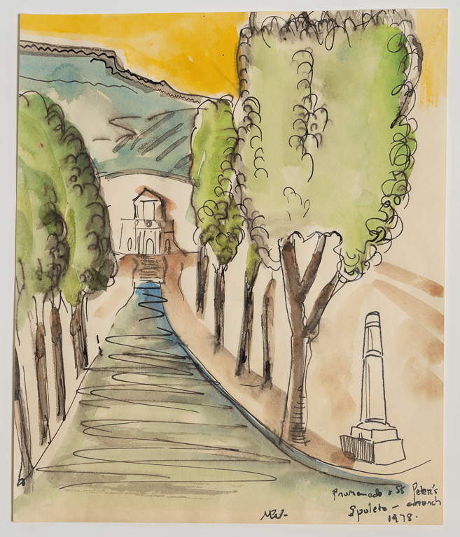 "Promenade St Peter's Church Spoleto 1978"8.625" x 7.25"