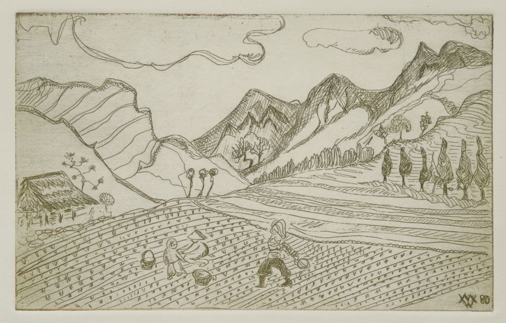 Rice Paddy, 1980print 5" x 8"paper 6.5" x 9.5"